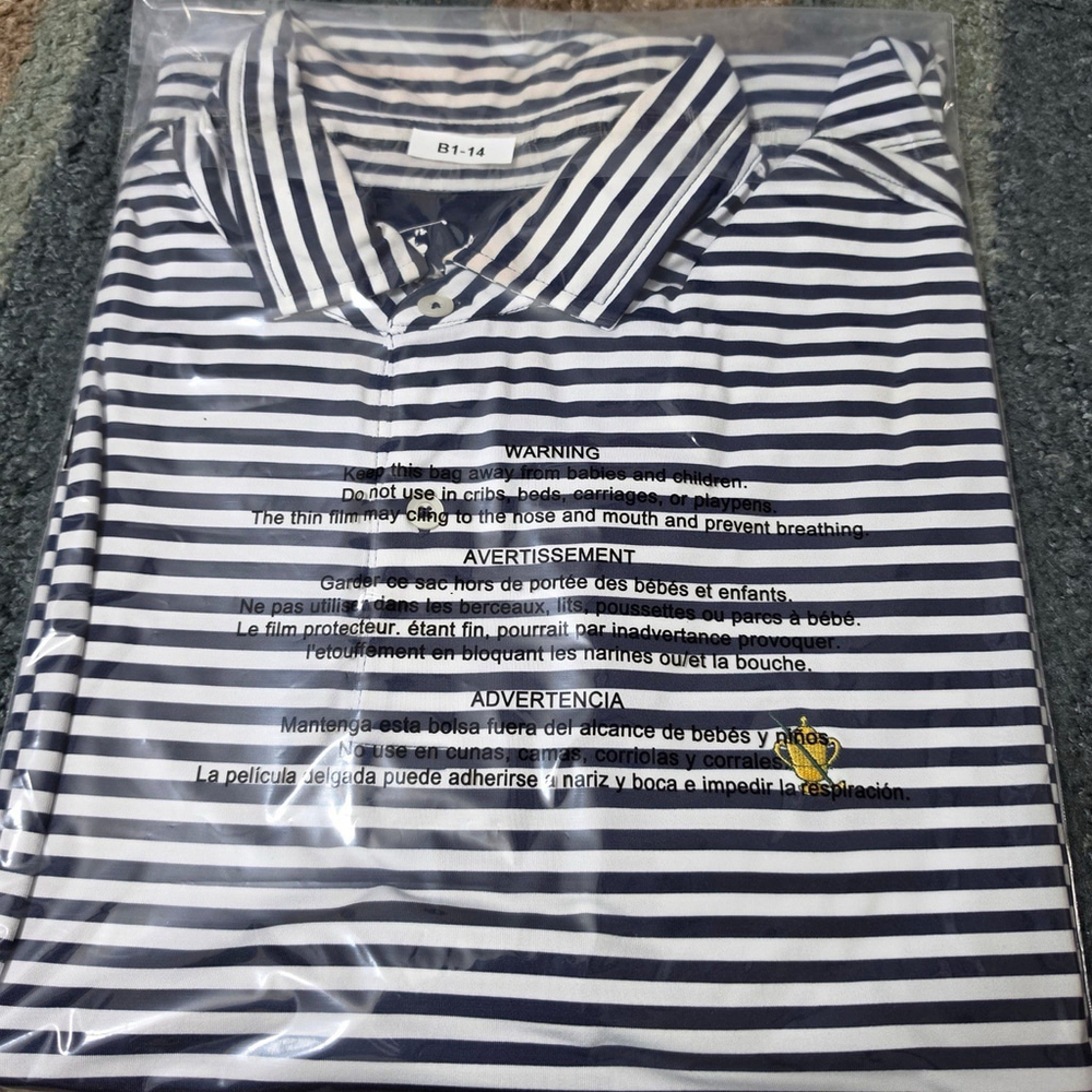 Gulph Mills Golf Club Polo XL Navy White Stripe USA Made FG Tech Shirt - Picture 7 of 7